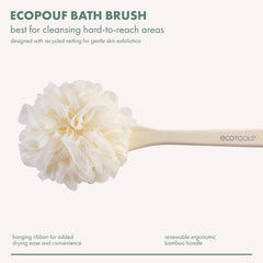EcoTools EcoPouf paquete de dos cepillos para duchas o baños.