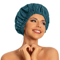 Gorro de ducha Edoneery reutilizable para mujer, protege el cabello durante la ducha.