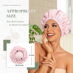 Gorro de ducha Edoneery rosa impermeable y cómodo para cabello