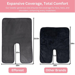 Toalla Efforest de tamaño amplio 15x23-5 pulgadas para cobertura facial.