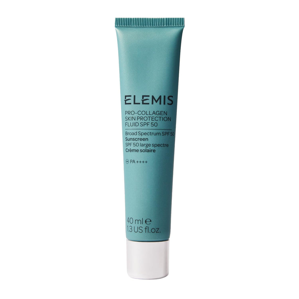 Elemis Pro-Collagen Fluid SPF 50, textura ligera para uso diario.