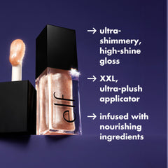Textura hidratante y ligera de e.l.f. Glow Reviver Lip Oil mantiene labios suaves.