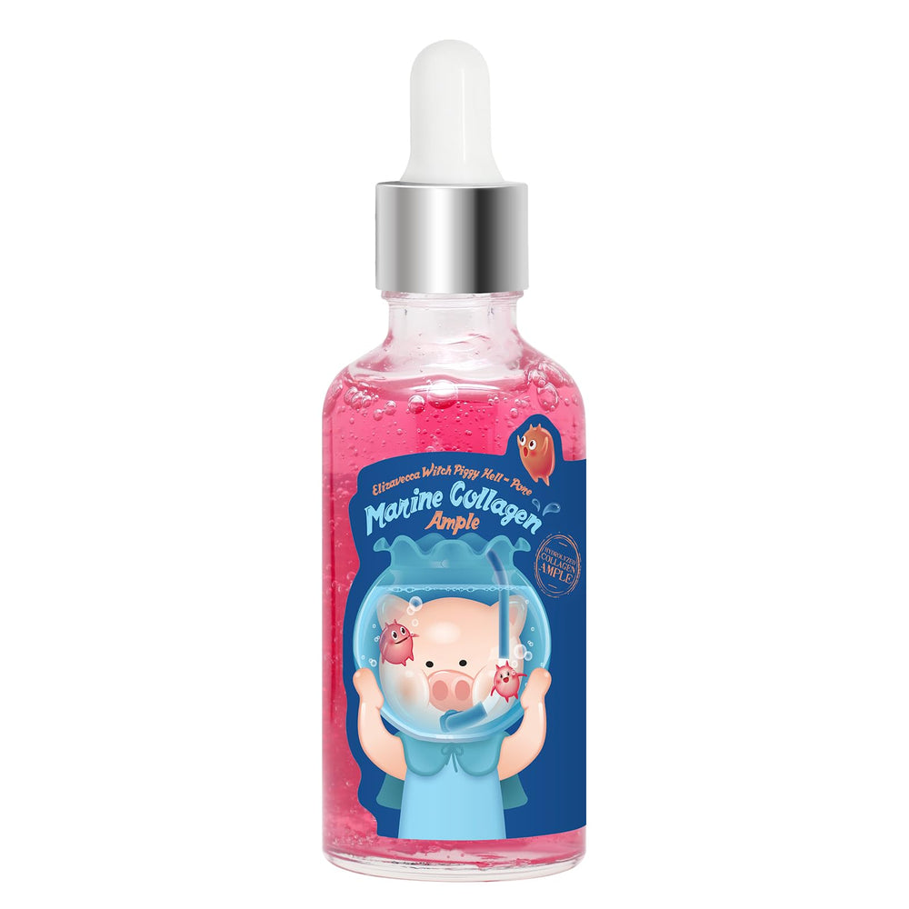 Elizavecca Marine Collagen Ample muestra la botella de serum para hidratación suave.
