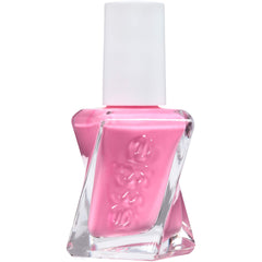 Essie Gel Couture, botella rosa cremosa muestra color suave y duradero
