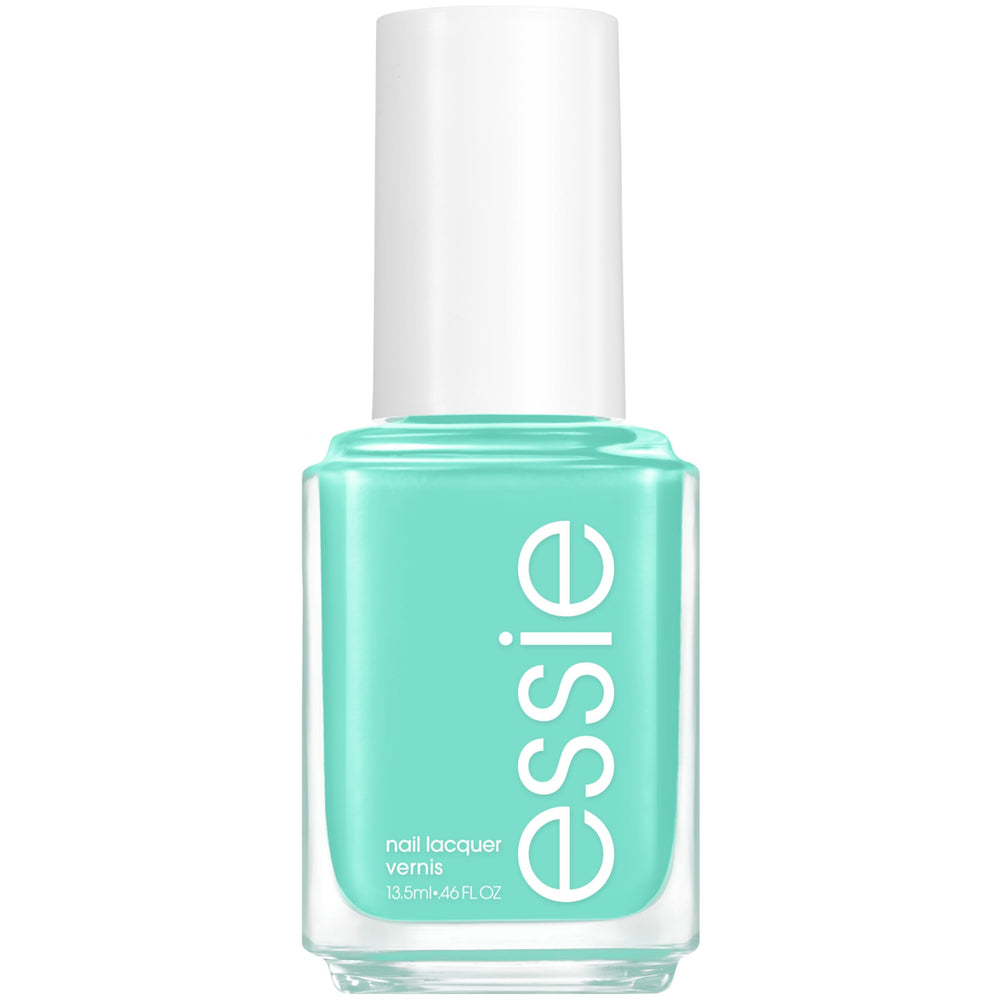 Esmalte essie Riviera Rush en botella brillante, color turquesa verdoso para uñas llamativas