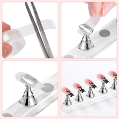 Etercycle base magnético cristal, base estable para exhibir uñas falsas.