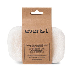 Esponja Konjac de Everist vista frontal, limpieza suave para piel sensible sin irritación
