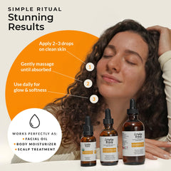 Aplicación diaria de aceite de caléndula Everyday Beauty en piel sensible