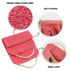 La espalda al alcance con manijas dobles para exfoliar cómodamente.