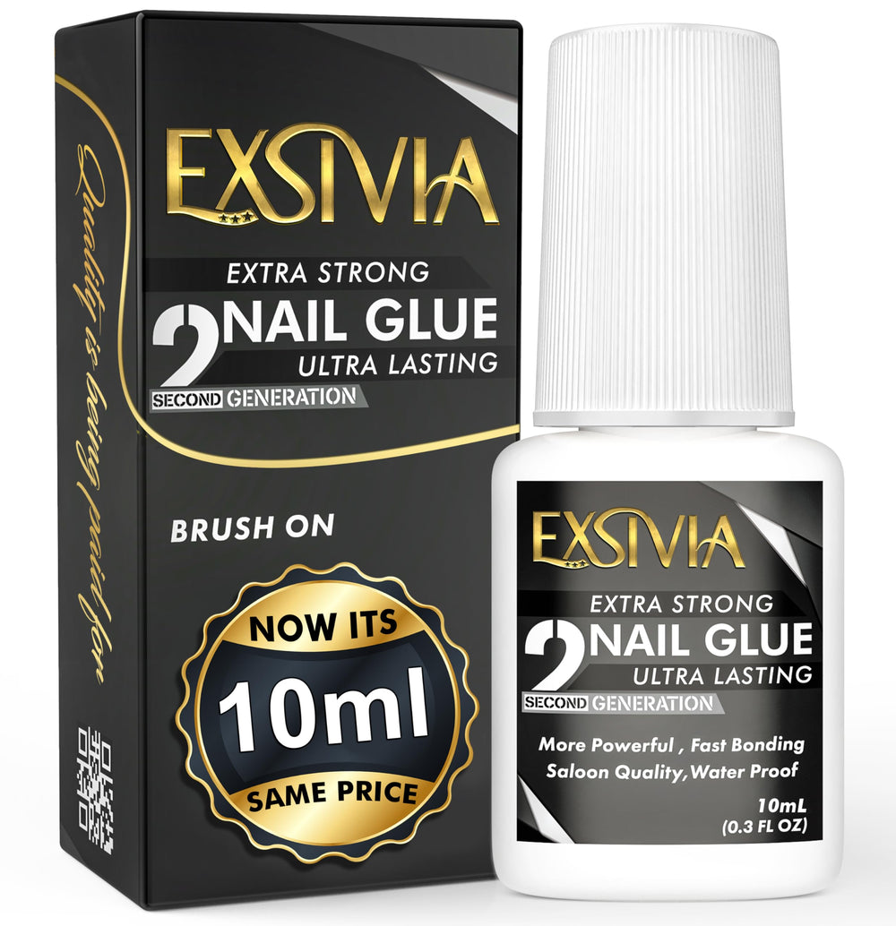 EXSIVIA pegamento uñas con brocha para aplicación limpia y uniforme
