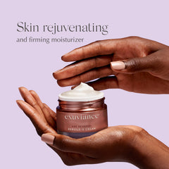 EXUVIANCE AGE REVERSE + Rebuild-5 crema con manteca de karité para nutrición intensa.