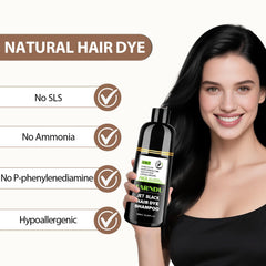 Farndu Jet Black Champú Tinte: aplicación rápida y sin amoníaco para cabello oscuro