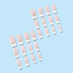 FBABFBUO uñas Frances blanco con diseño exquisito para ocasiones especiales
