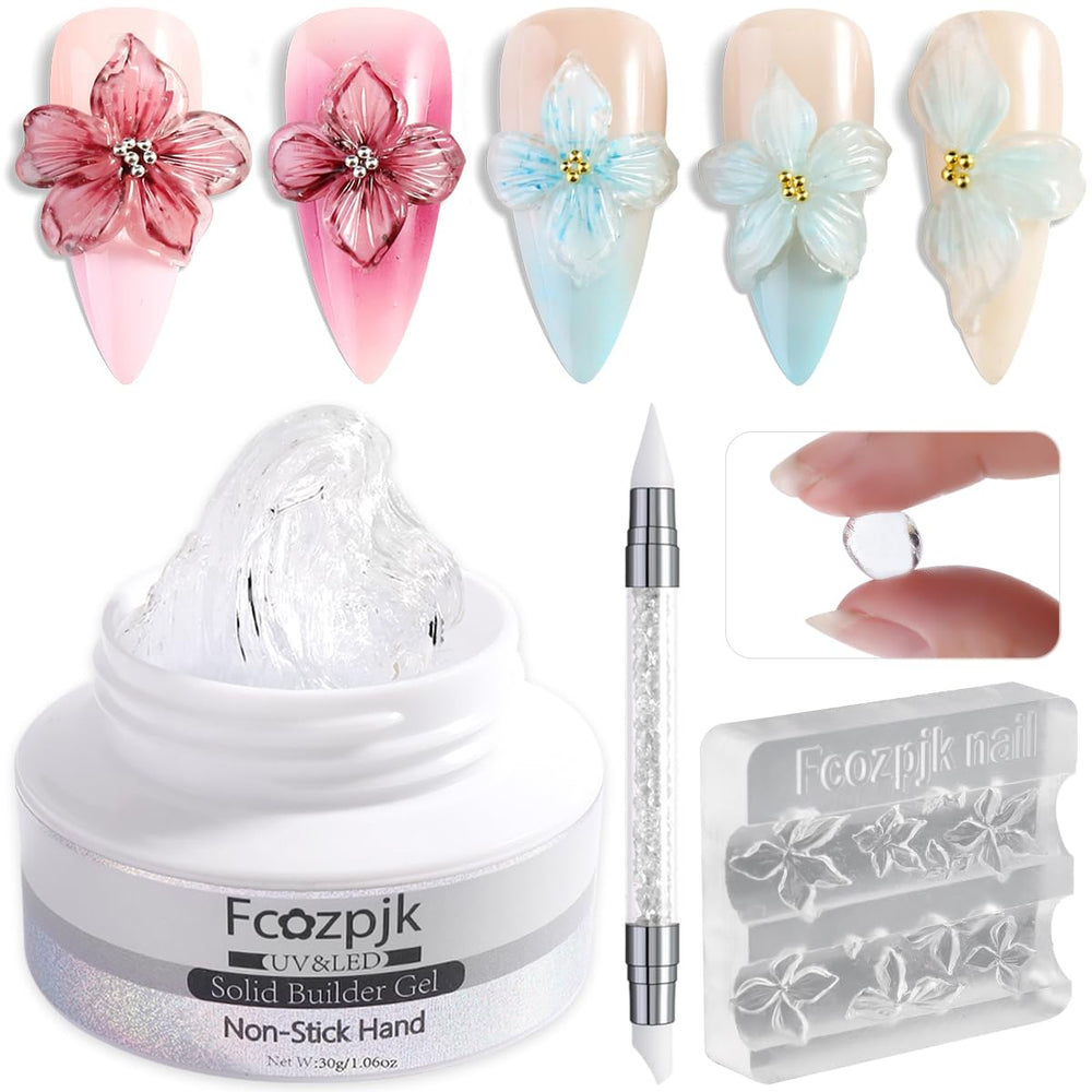 Gel builder transparente de Fcozpjk para uñas, construcción 3D sin adherencia