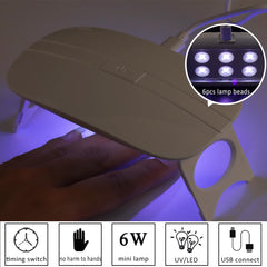 Fcozpjk lampara-uv-led-6w: iluminación rápida para curar capas de gel.