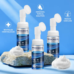 Figtorus Minoxidil Espuma aplicada con las manos para un tratamiento cómodo.