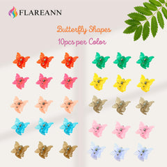 Clips FLAREANN mariposa mini para niñas: colores brillantes para peinados divertidos.