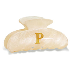 Fohufo clip acrílico con letra P, monograma elegante para peinados diarios.