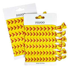 FOJOO gomas para cabello estilo softball amarillas, suaves y sin dejar marcas.