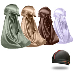 Durag ForceWave de seda, largo, para peinados definidos y confort.