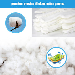Guantes FourSeas de algodón blanco para cuidado de la piel y comodidad diaria.