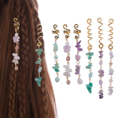 FRDTLUTHW accesorio de trenza con piedra natural para realzar el peinado