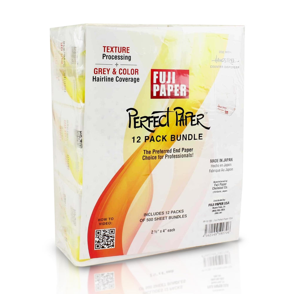 FUJI End Papers Jumbo en caja, agarre firme para penetración uniforme.