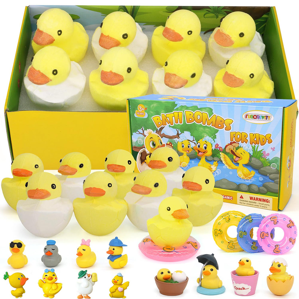 Bombas de baño FUNCREVITY para niños con sorpresa interior, 8 piezas divertidas para baño.
