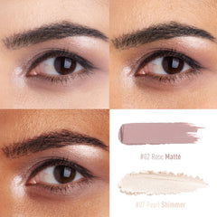 FV sombra dúo champán brillo para efecto luminoso y definido.