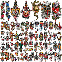 Gabizafia tatuaje temporal rosa vintage para acentuar tu estilo