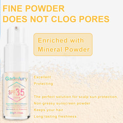 GADMLURY Polvo solar mineral: aplicación en cabello para retoques discretos.