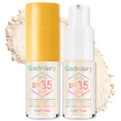 GADMLURY Polvo solar mineral: botella y aplicador, protección ultravioleta suave para cabello.
