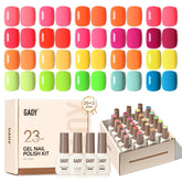 GAOY kit gel uñas 23 piezas con colores neón para arte en casa