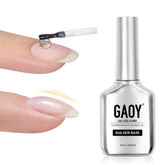 GAOY base constructora de gel 16 ml, botella cromada para uñas fuertes.