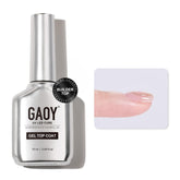 GAOY capa superior de gel, bote de 16 ml con acabado cristal brillante.