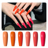 GAOY Coral Orange Gel Uñas, color coral naranja, brillo suave para uso diario.