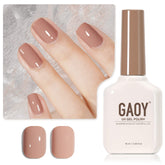 GAOY esmalte gel nude marrón en botella, acabado natural y duradero para uñas.