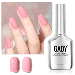 GAOY es esmalte gel pastel rosa 16 ml para manicuras duraderas en casa.