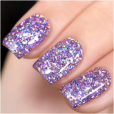 GAOY Esmalte gel purpurina lavanda, brillo intenso para uñas.
