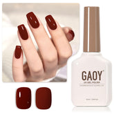 GAOY Esmalte en gel rojo 16 ml, color vivo para manicura duradera.