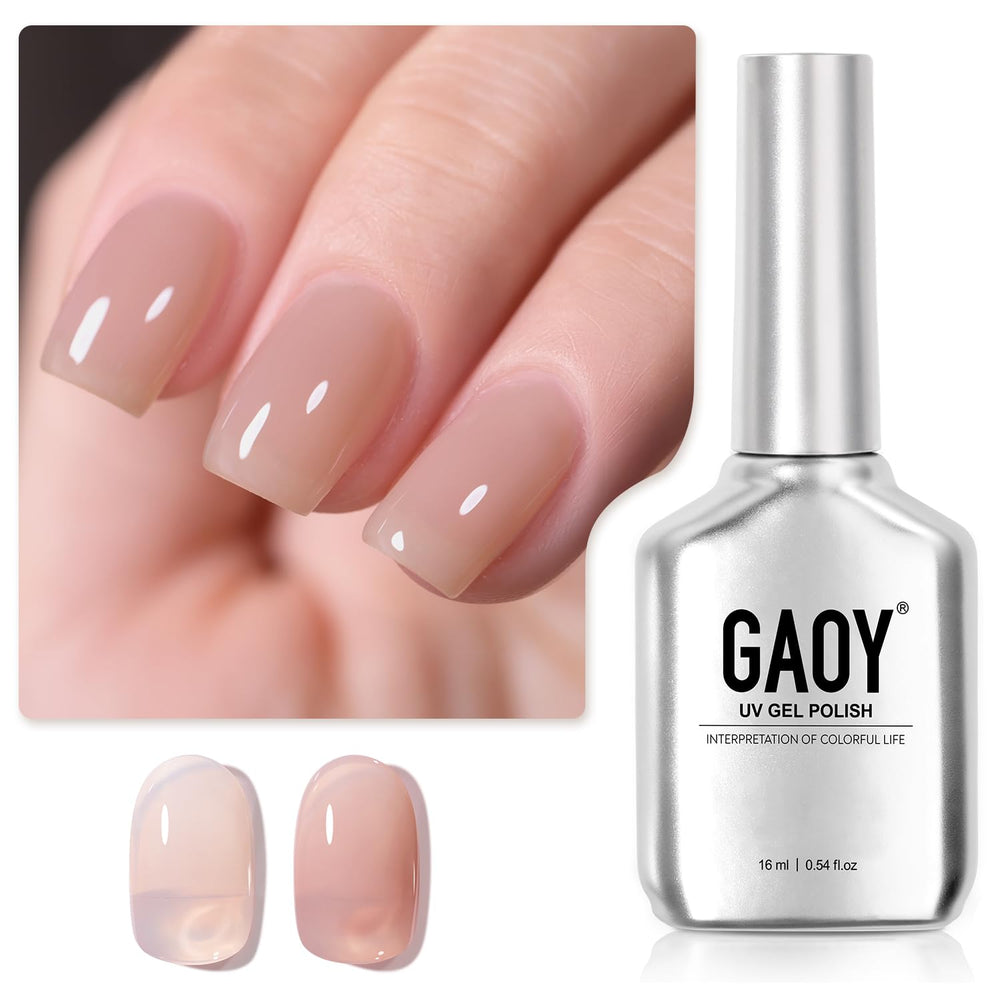 GAOY Esmalte gel translúcido, botella visible para capas suaves