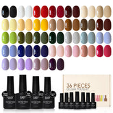 GAOY esmaltes gel, colección de 32 colores para manicuras en casa.
