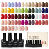 GAOY juego gel uñas 36 piezas: variedad de tonos para manicura en casa.