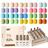 GAOY kit de esmalte gel 23 piezas para uñas brillantes y duraderas en casa