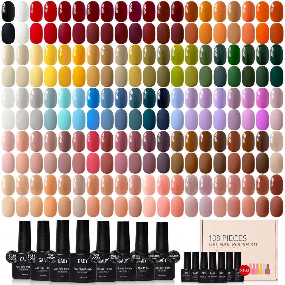 GAOY paleta gel 100 colores, variedad para todo diseño de uñas.