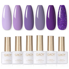 GAOY set de esmalte gel con 6 colores brillos para manicuras vibrantes en casa