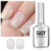 GAOY gel translúcido en botella, brillo atractivo para manicura casera.