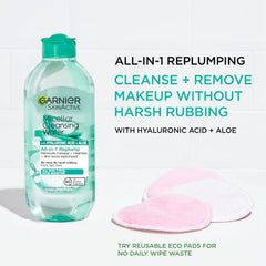 Garnier Desmaquillante Agua Micelar, sin enjuague, ideal para piel sensible.