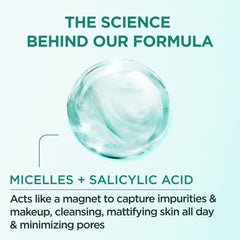 Garnier Micellar Agua con Salicílico, aplicación rápida para desmaquillar.