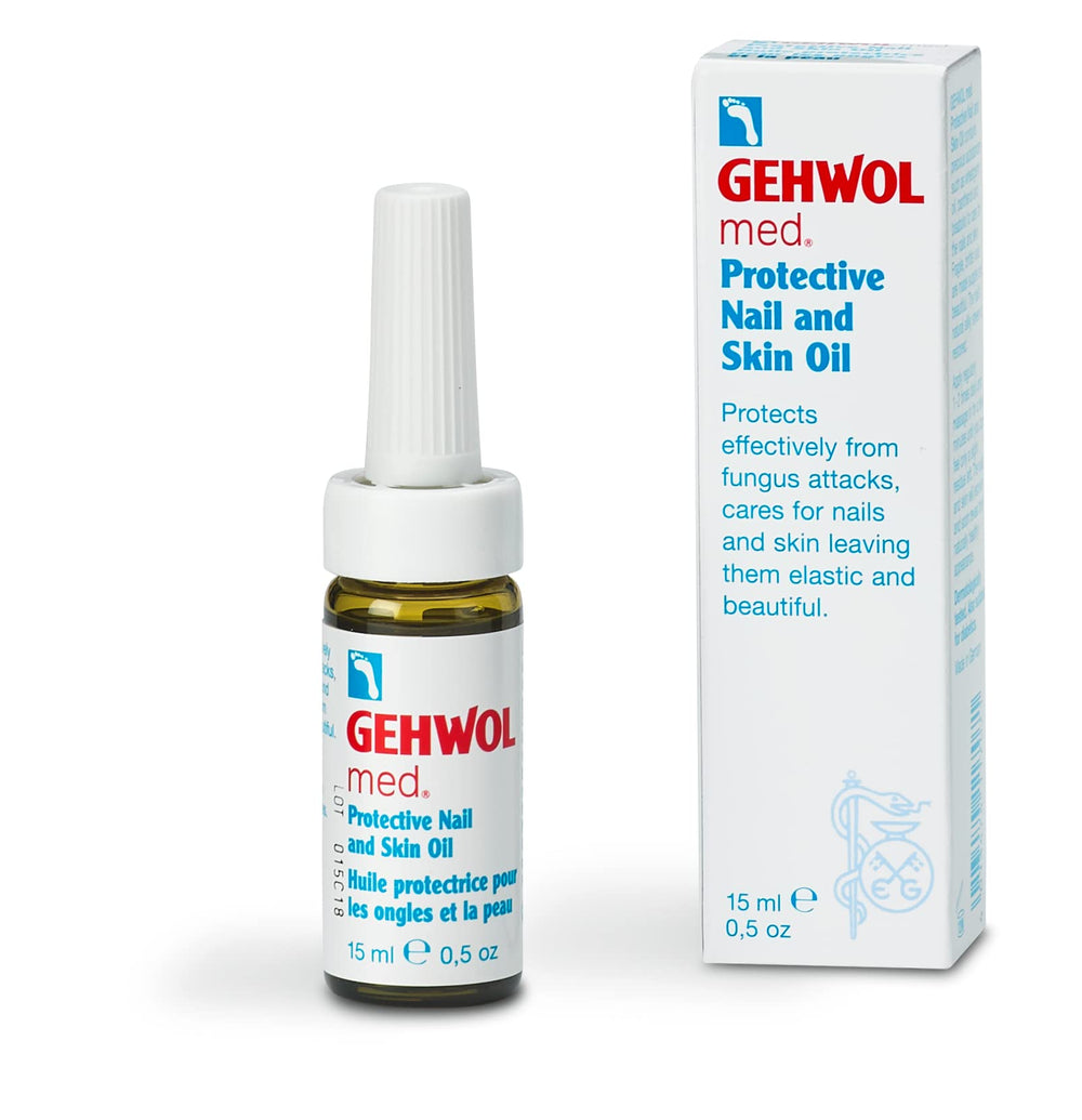 Gehwol Med Protective Nail & Skin Oil: envase de 15 ml para uso diario suave.